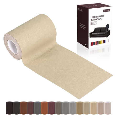 Leather Repair Patch Tape, Light Beige 3 x 61 Inches Self Adhesive Leather Repair Kit for Furniture, Car Seat,Vinyl Leather Repair Kit for Office ...
